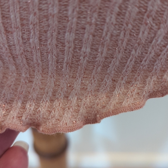 WE THE FREE  LUREX/Shimmer BABY BELLA TEE Medium PINK - Picture 9 of 16